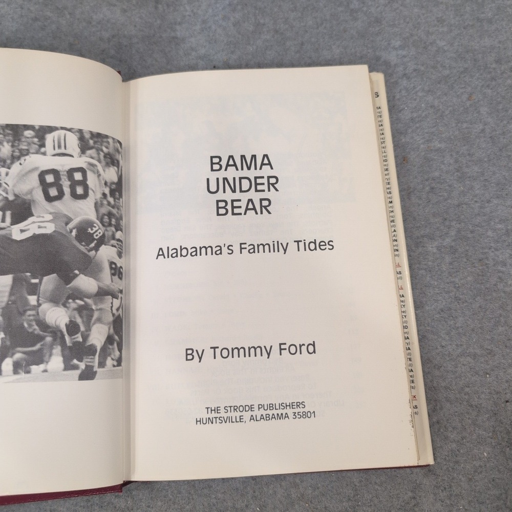Bama Under Bear Alabama's Family Tides Tommy Ford Paul Bear Bryant 1982 Hardcvr - Picture 3 of 4